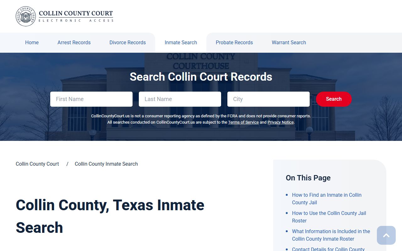 Allen 72 hour booking Collin County inmate search