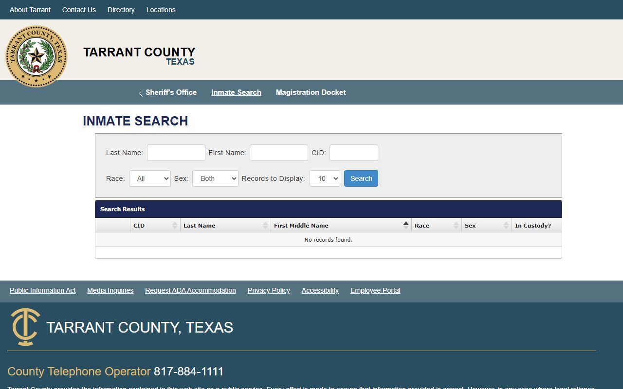 Fort Worth 72 hour booking Tarrant County inmate search