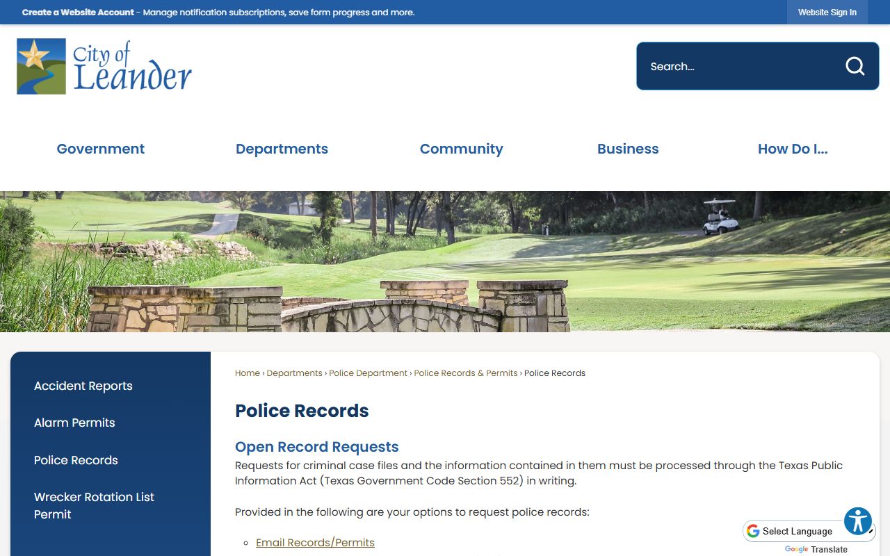 Leander 72 hour booking records search