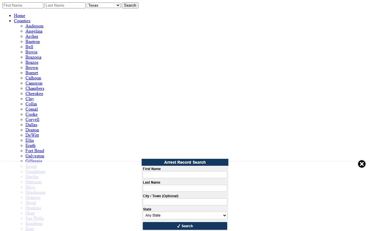 Angelina County 72 hour booking arrest records database