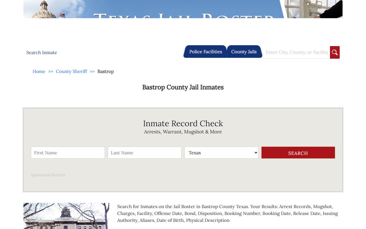 Bastrop County 72 hour booking jail roster