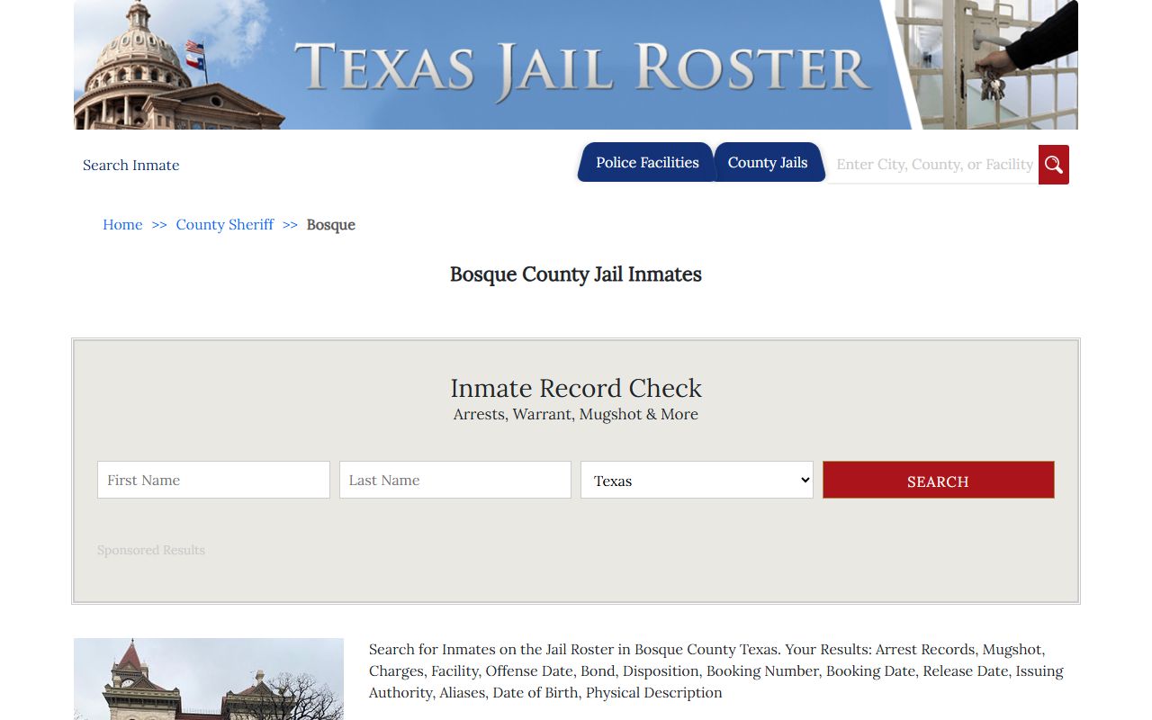 Bosque County 72 hour booking jail roster