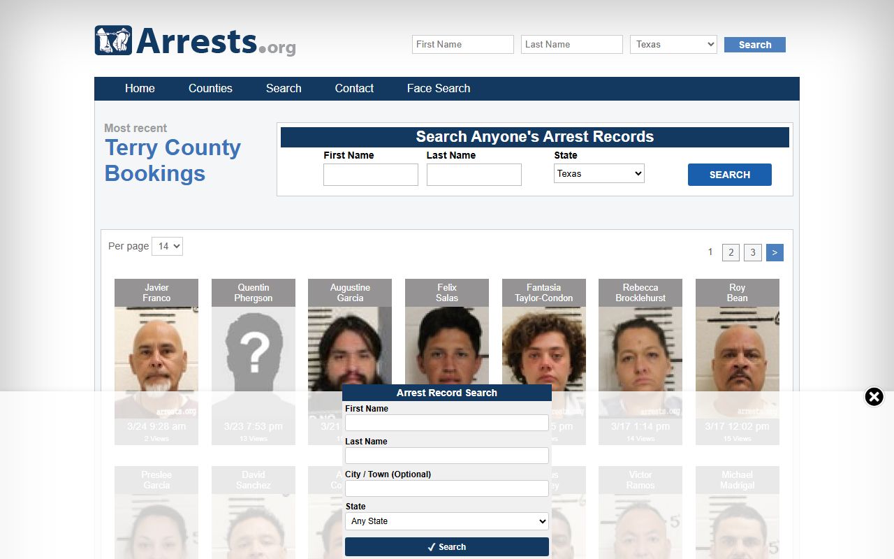 Bowie County 72 hour booking arrest records