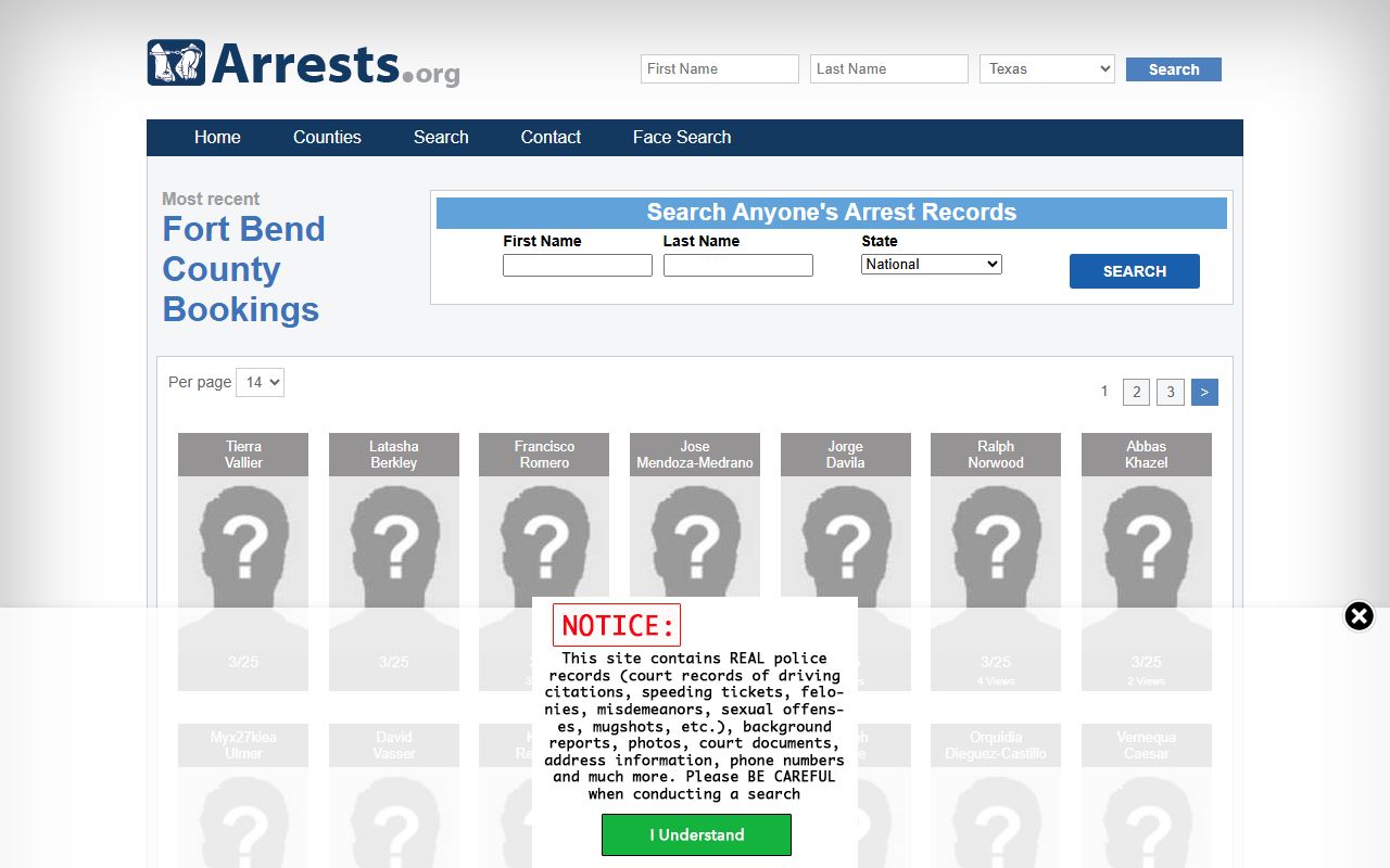 Brazoria County 72 hour booking arrest records