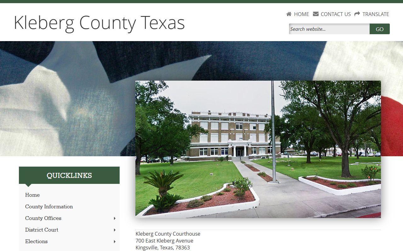 Kleberg County 72 hour booking official website