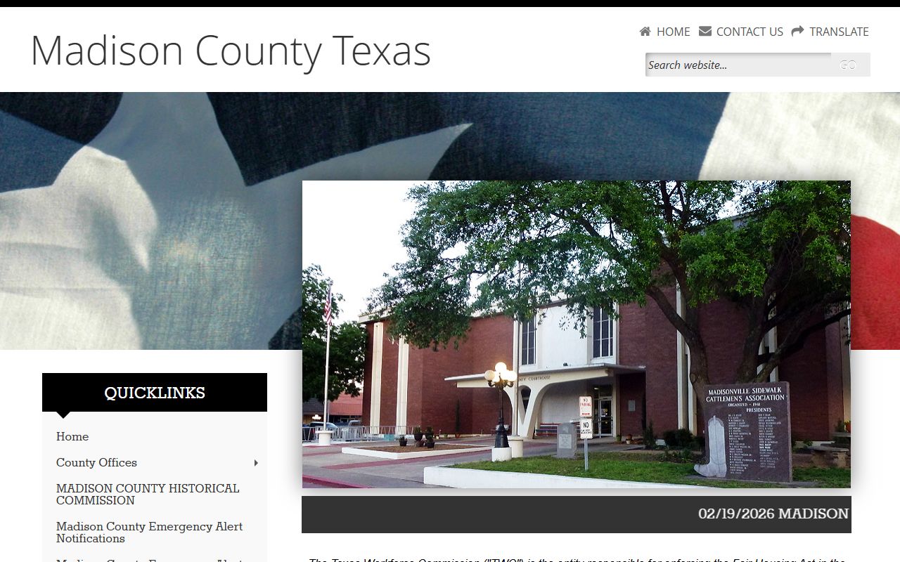 Madison County official website for 72 hour booking information