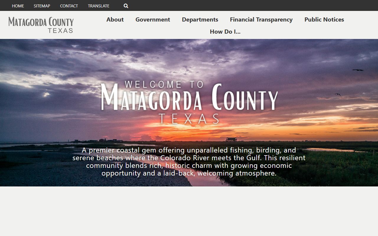 Matagorda County official website for 72 hour booking records