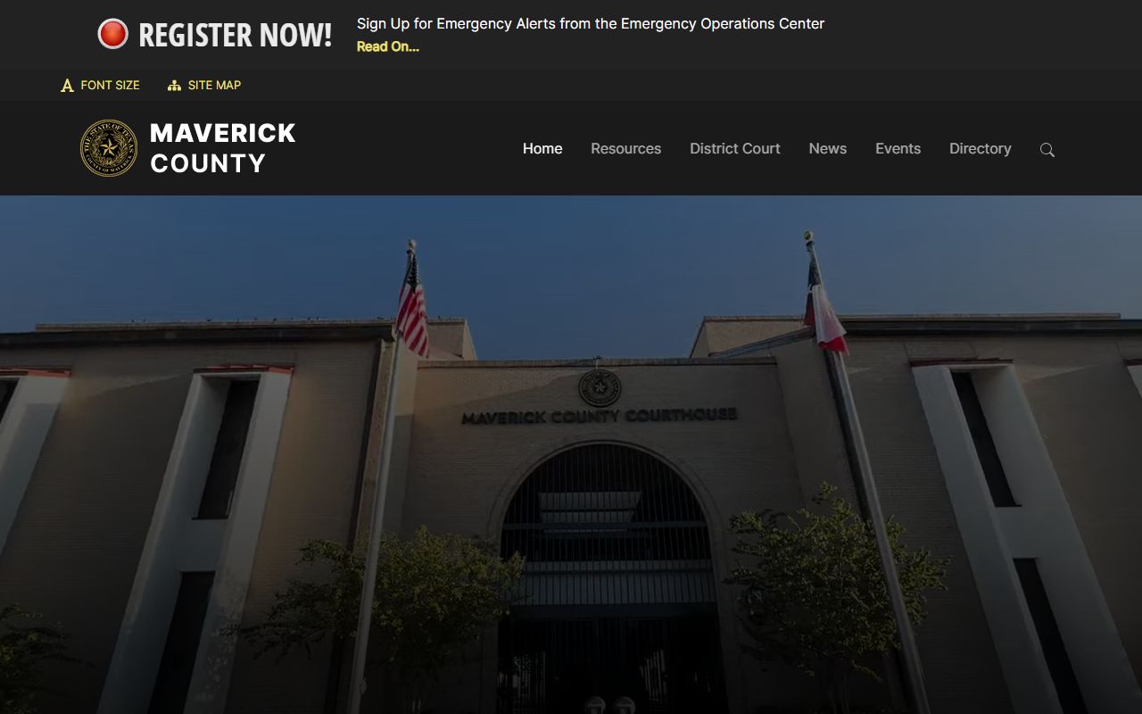 Maverick County official website for 72 hour booking records
