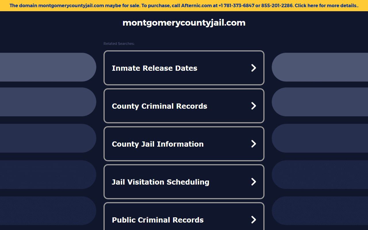 Montgomery County jail information for 72 hour booking records