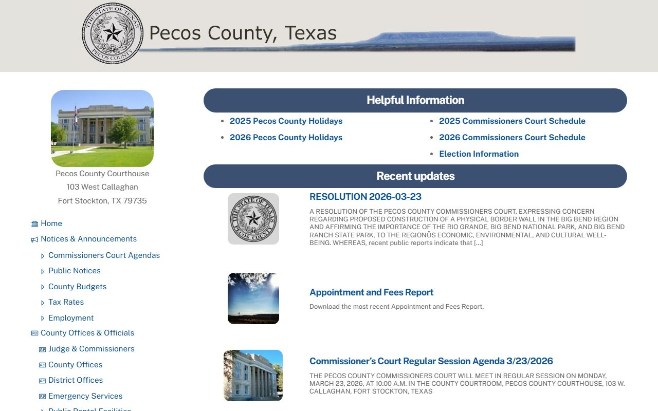 Pecos County 72 hour booking records