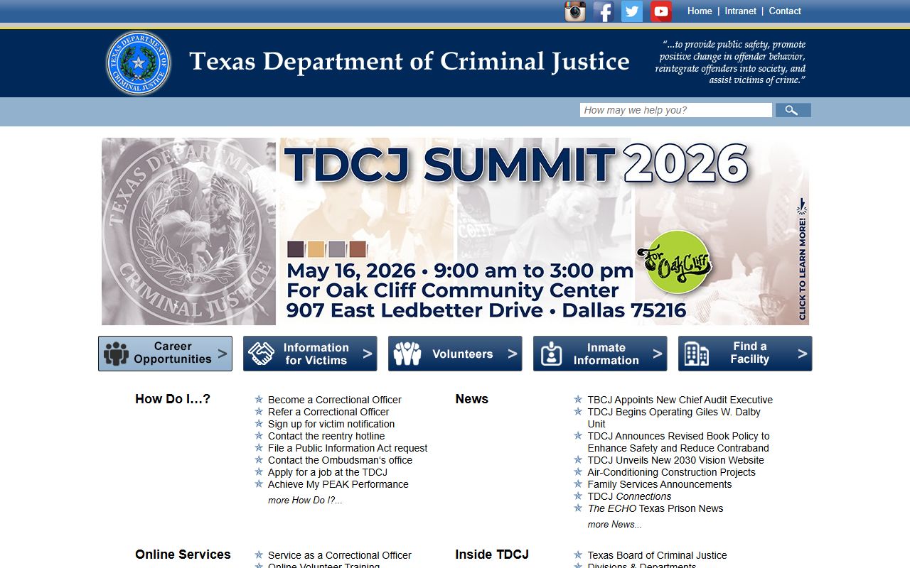 Texas TDCJ Inmate Search tool