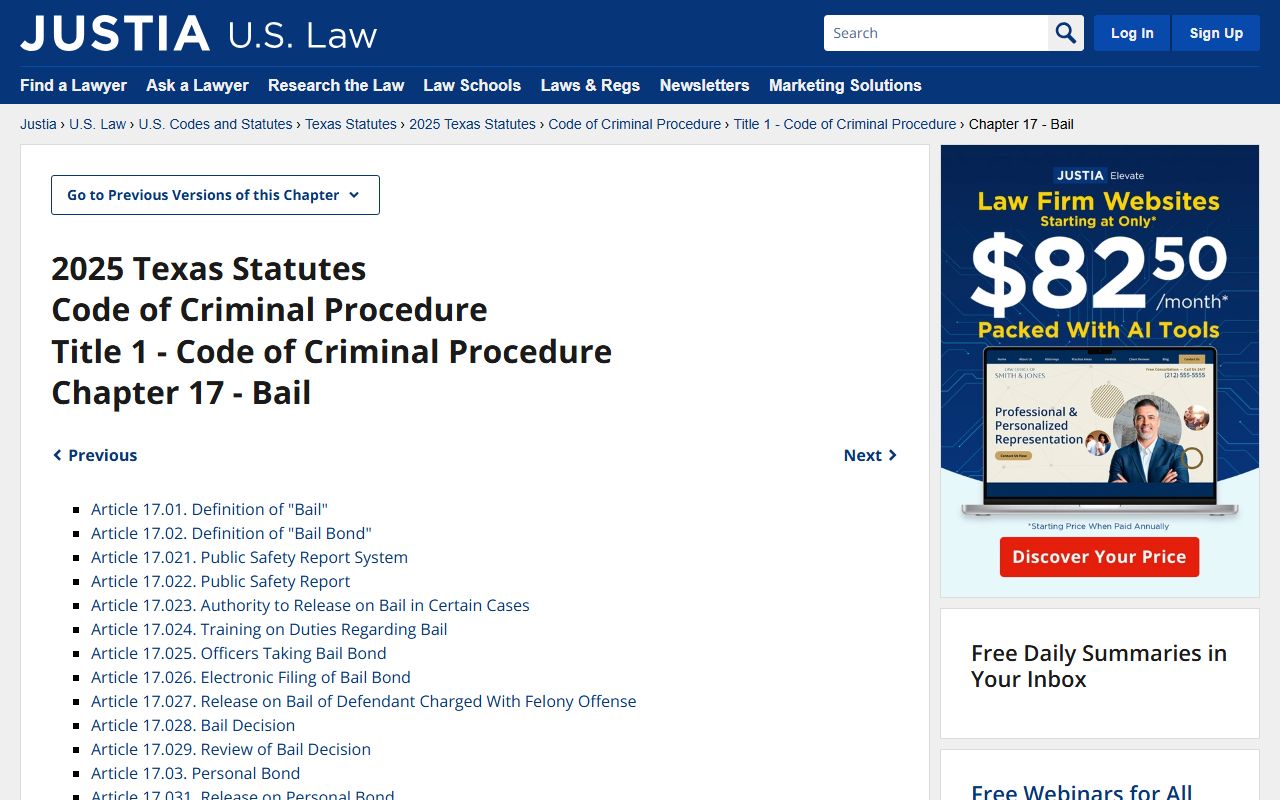 Texas Code of Criminal Procedure Article 17.033 showing 72 hour booking hold